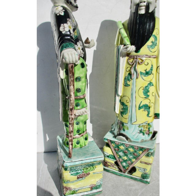 Kang Xi Sancai Porcelain Figures -a Pair of 2 For Sale - Image 13 of 14