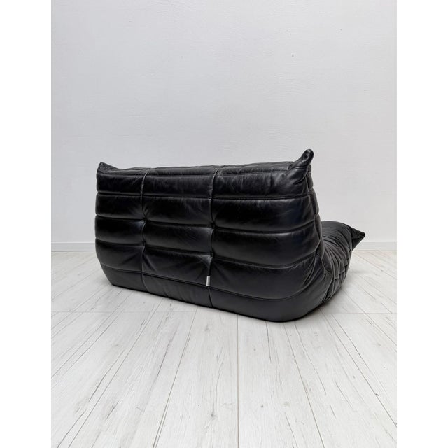 Black Vintage Togo Sofa in Black Leather by Michel Ducaroy for Ligne Roset, 1990s, Set of 4 For Sale - Image 8 of 18