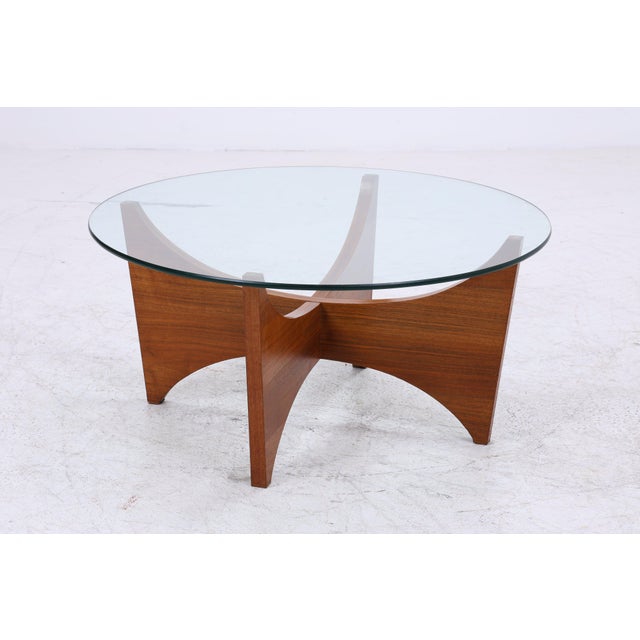 Vintage Glass Coffee Table in Teak, 1960s For Sale - Image 4 of 18