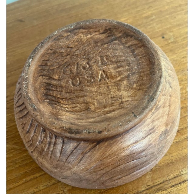 1970s Colorful Vintage Art Pottery Bowl Flower Motif For Sale - Image 5 of 7