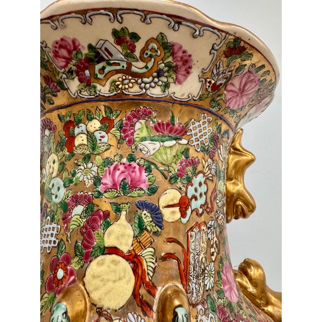 Large Vintage Chinese Famille Rose Style Porcelain Vase, Mid to Late 20th Century For Sale In West Palm - Image 6 of 12