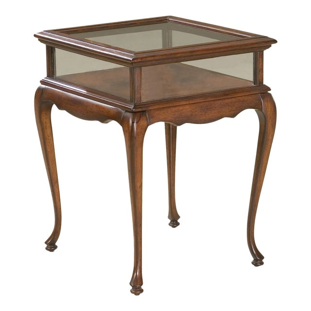 Burton Curio Table, Dark Brown For Sale