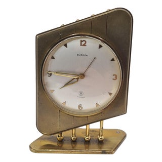 Brass 7 Jewels Table Clock from Europa, Germany, 1950s-1960s For Sale