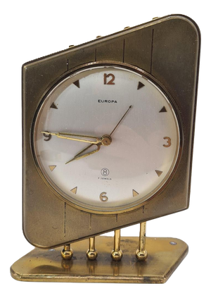 Brass 7 Jewels Table Clock from Europa, Germany, 1950s-1960s