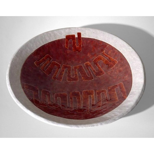 Red Brutalist Style French Porcelain Stoneware Centerpiece For Sale - Image 8 of 18