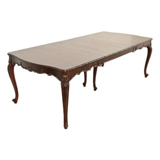 Romweber French Provincial Louis XV Mahogany Extension Dining Table, Newly Refinished For Sale