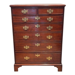 19th Century Tall Mahogany Chest of Drawers For Sale