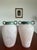 Pair of Scavo Murano-Style Glass Vessels Bud Vases Pink Verdigris Metal Handles For Sale - Image 11 of 18