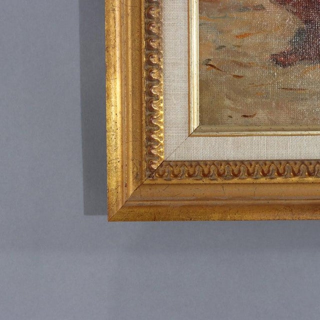 1900 - 1909 Oil on Panel Painting of a Peasant Woman With Basket, Artist Signed, C1900 For Sale - Image 5 of 12