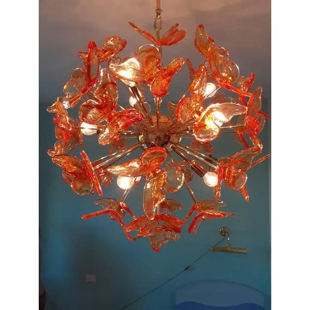 Early 21st Century Italian Handmade Butterfly Sputnik Murano Style Glass Chandelier by Simoeng For Sale - Image 5 of 11