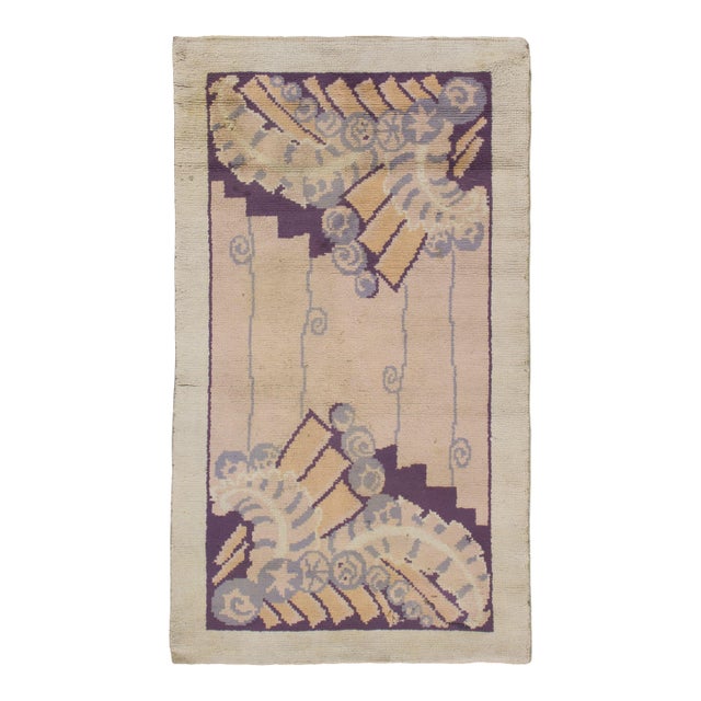 Vintage French Art Deco Style Runner With Fan Motif by Rug & Kilim, 1950-1959 For Sale