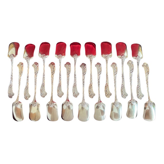 Ice Cream Spoons in Sterling Silver and Vermeil from Odiot, France, 19th Century, Set of 18 For Sale