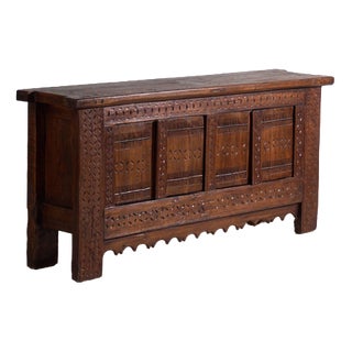Antique Carved Pine Sideboard, Xinjiang, China, 1900 For Sale