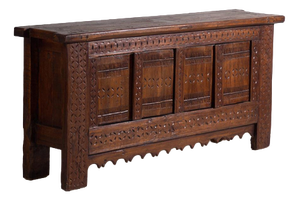 Antique Carved Pine Sideboard, Xinjiang, China, 1900