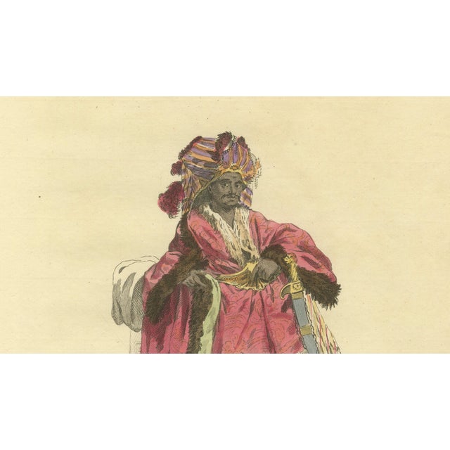 Mid 18th Century European School Artist, Indian Chief, Exotic Dress & Arms, 1749, Engraving For Sale - Image 5 of 9