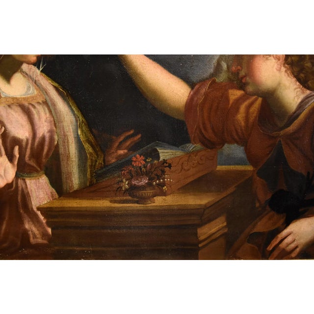 After Pieter De Witte, Annunciation with the Archangel Gabriel, 1600, Oil on Canvas, Framed For Sale - Image 8 of 13