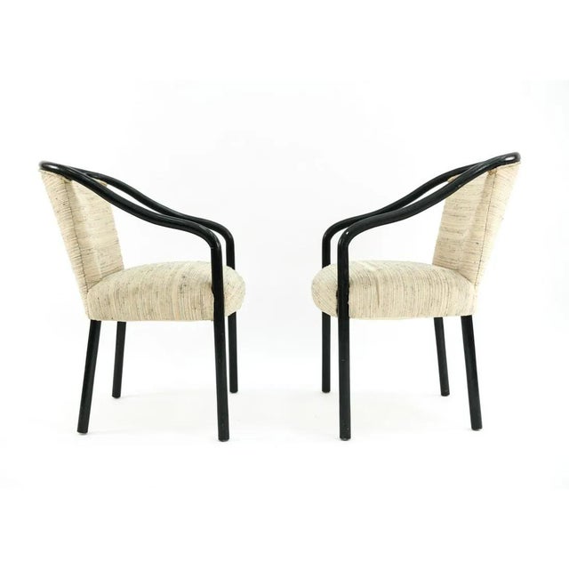 1980s Pair of Arm chairs Attributed to Ward Bennett Chairs for Brickel Associates For Sale In Philadelphia - Image 6 of 11