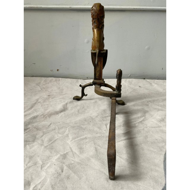 1910 Bronze Lion Andirons - a Pair For Sale - Image 10 of 12