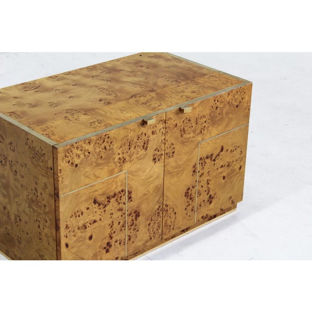 1970s Vintage Italian Burl Wood Sideboard, 1970s For Sale - Image 5 of 7