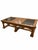 Vintage Mediterranean Revival Parquet-Pattern Wood and Smoked Glass Coffee Table For Sale - Image 9 of 18