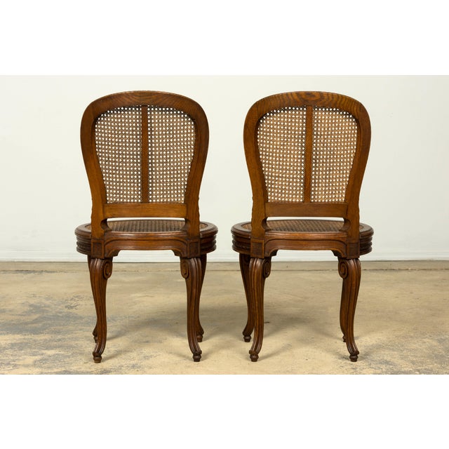 Set of Six Mid-19th Century French Napoleon III Carved Oak and Cane Dining Chairs For Sale - Image 18 of 18
