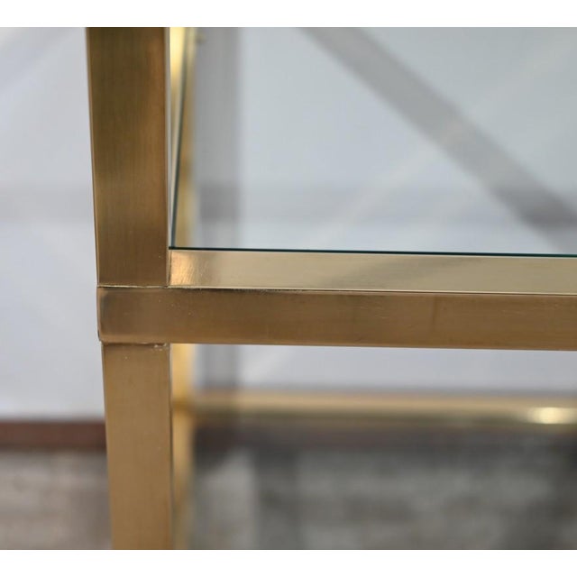 Brass and Glass Shelf in the style of Pierre Vandel, 1970s For Sale - Image 10 of 18