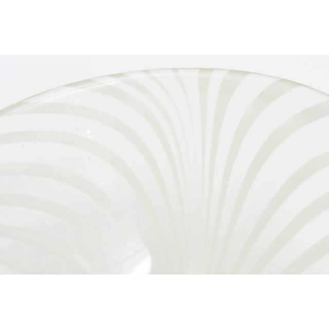 Vintage Optical Swirled Swedish Glass Bowl For Sale - Image 4 of 11