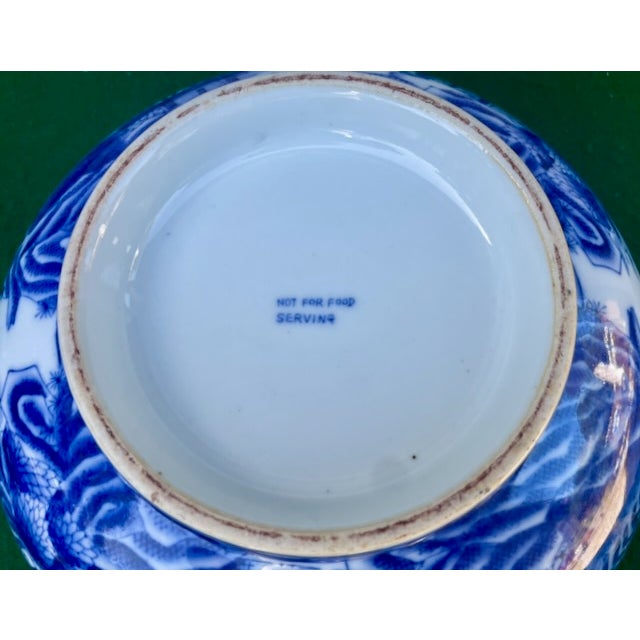 Chinese Pattern Table Bowl With Stand For Sale - Image 11 of 11