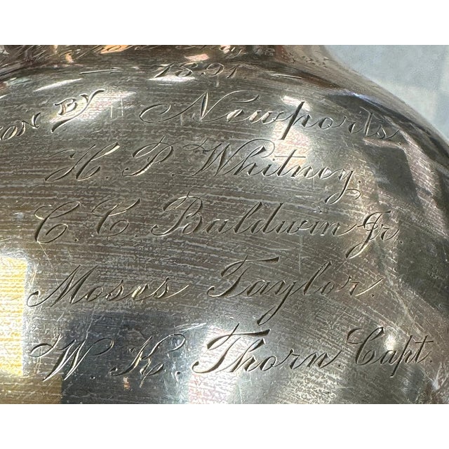 Harry Payne Whitney Sterling Silver Pitcher Engraved Westchester Polo Cups Newport 1891 For Sale - Image 11 of 13