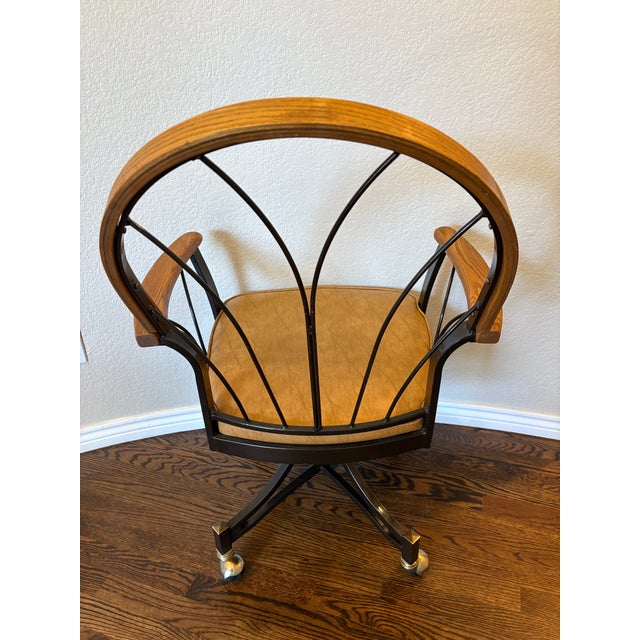 1970s Mid-Century Modern u.s. Furniture Industries Shellback Swivel Chair With Casters For Sale - Image 10 of 12