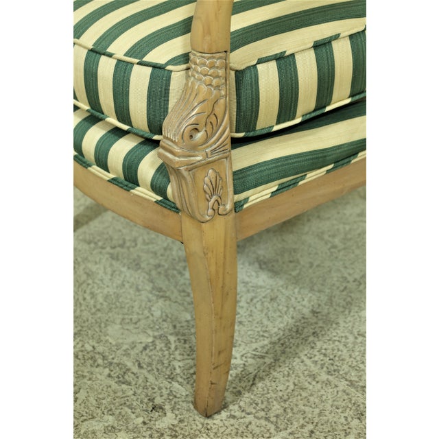 1990s Set of 6 Neoclassical Dolphin Arm Chairs For Sale - Image 5 of 12