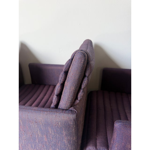 1980s Postmodern Vladimir Kagan Style Upholstered Dining Armchairs With Casters – Set of 4 For Sale - Image 16 of 17