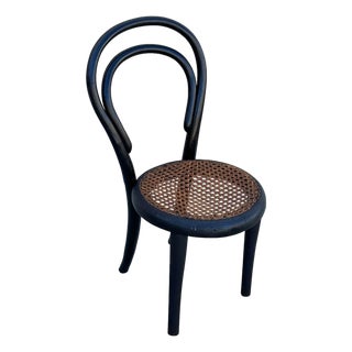 Early 20th Century Vienna Secession Bent Oak & Cane Children's Side Chair No. 13 Attributed to Thonet For Sale