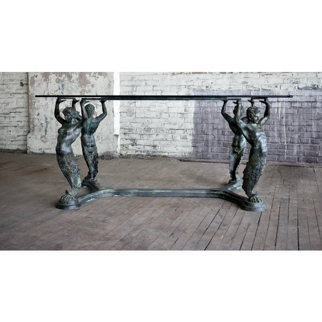Mid 20th Century Italian Bronze Neoclassical Style Caryatid & Atlas Dining or Work Table For Sale - Image 13 of 13