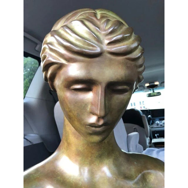 1940s Life Size Signed Female Bronze Nude Sculpture by John DeStefano For Sale In New York - Image 6 of 11