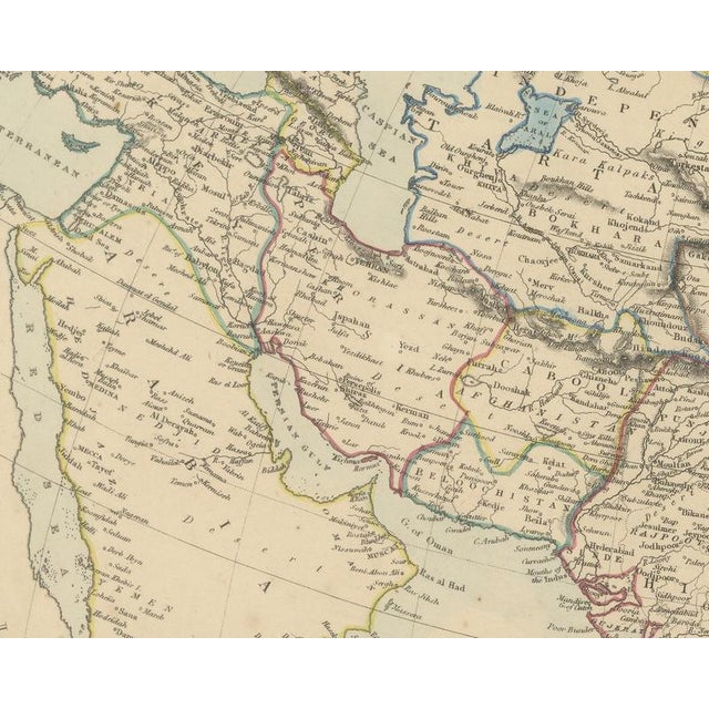 Antique Map of Asia with Population Table of the Asiatic States, 1858 For Sale - Image 6 of 9