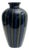 Murano Glass Vase in Black with Green and Blue Lines, Italy, 1970s For Sale