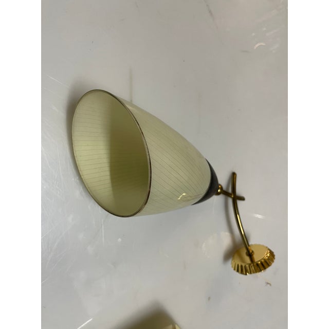 Italian Glass & Brass Wall Sconces in the style of Stilnovo, 1960s, Set of 2 For Sale - Image 10 of 12