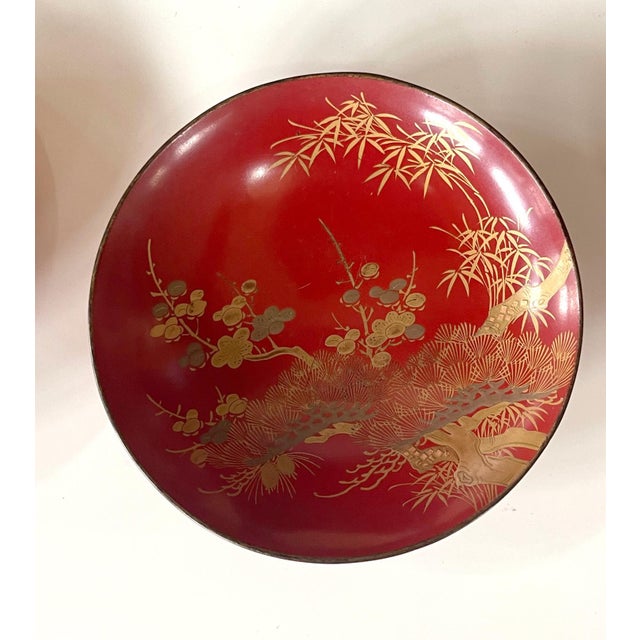 Late 19th Century Japanese Lacquered Sake Drinking Set Meiji Period - 4 pcs For Sale - Image 15 of 18
