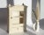 Vintage Rustic Beige Apothecary Cabinet with Glass Door, Carved Floral Ornaments, Shelf and Drawer For Sale - Image 5 of 10