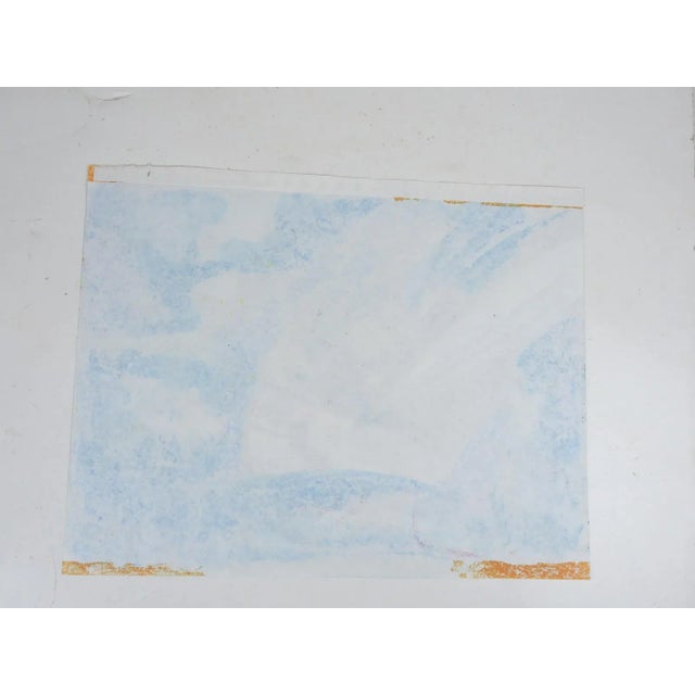 Modern Vintage 1989 Modernist Sailing Pastel Painting For Sale - Image 3 of 4