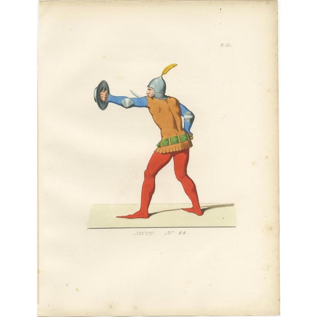 Mid 19th Century P. Mercuri, Medieval Courtly Costumes and Figures, 1845, Lithograph, Set of 10 For Sale - Image 5 of 14