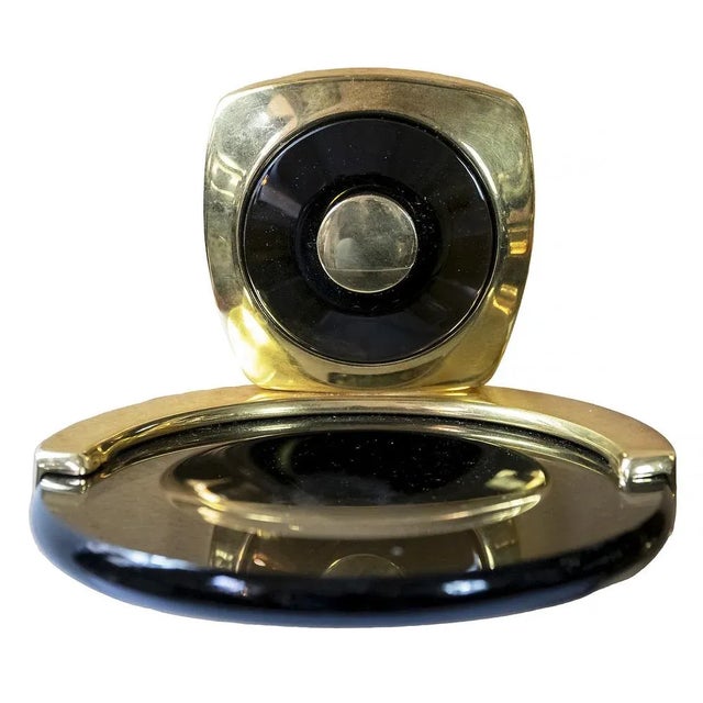 1970s Mid-Century Italian Acrylic Glass and Gilt Brass Bathroom Fixtures, 1970s, Set of 6 For Sale - Image 5 of 10