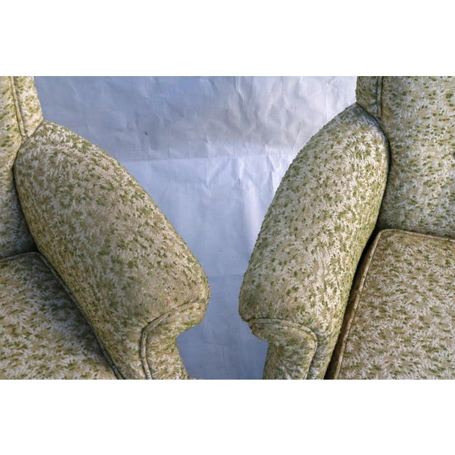 Vintage French Provincial Accent Wingback Armchairs-a Pair For Sale - Image 4 of 15