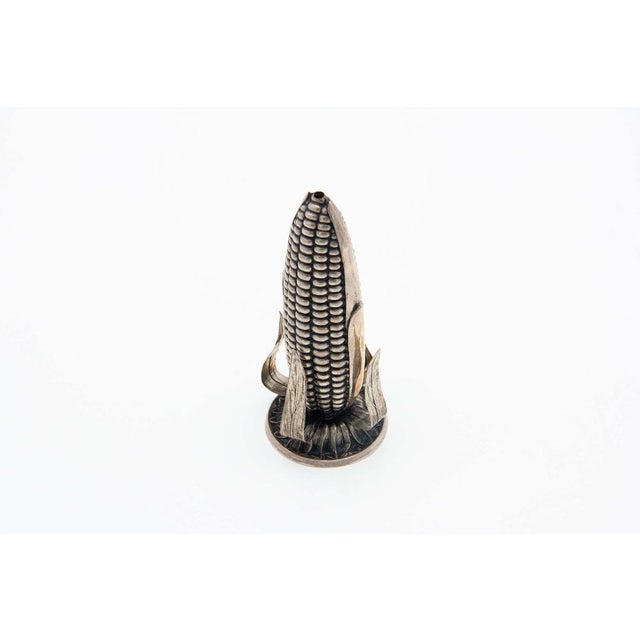 Silver Toothpick Holder in the Shape of Cornmeal For Sale - Image 4 of 4