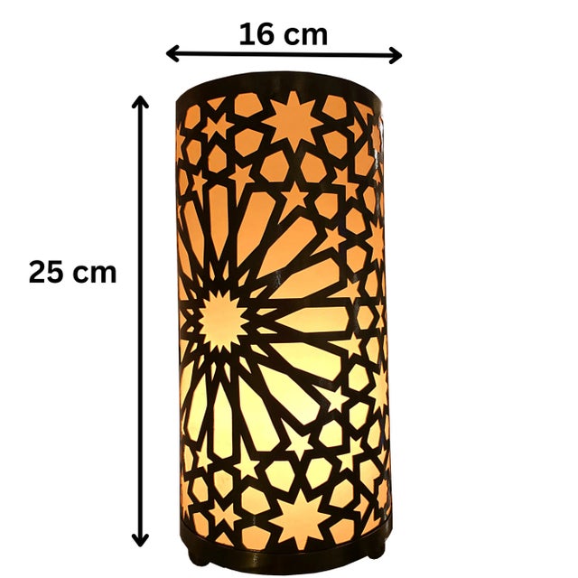 Metal Contemporary Moroccan-Inspired Brass Floor Lamp With White Plastic Panel For Sale - Image 7 of 9