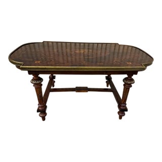 Antique French Napoleon III-style Marquestry Inlaid Coffee Table For Sale