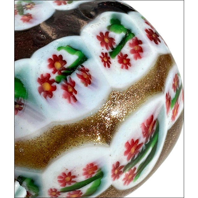 Copper Vittorio Zuffi for Fratelli Toso Murano Flower Cane Murrine Cabinet Vase For Sale - Image 8 of 10