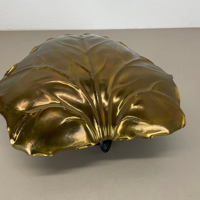 Brass Leaf Theatre Wall Light Sconce by Ravarini Castoldi, Milan, Italy, 1970s For Sale - Image 13 of 18