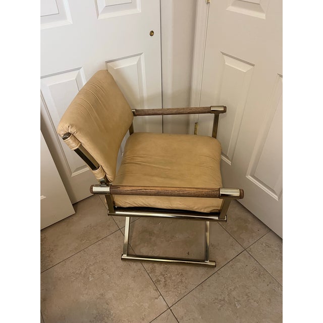 Pair of Vintage Director's Chairs in the Style of Milo Baughman For Sale - Image 11 of 12